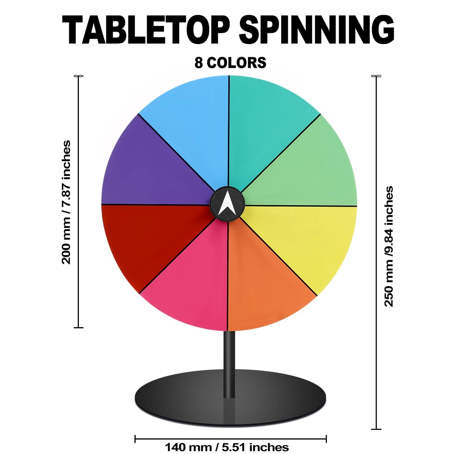 Airpark Prize Wheel – 8-Inch Tabletop Spinning Wheel for Prizes