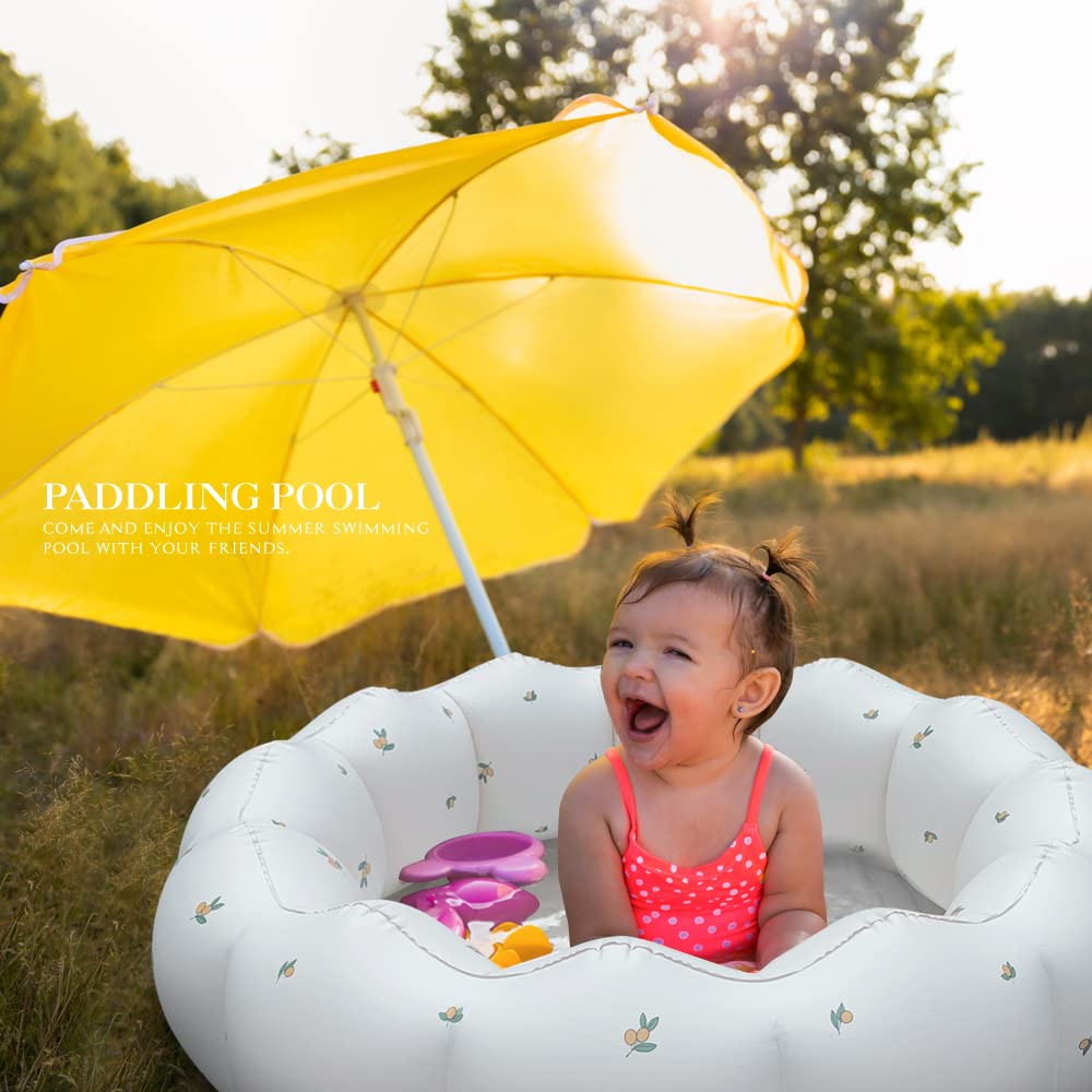 AirSwim Inflatable Baby Pool – Portable Paddling Pool for Ages 0-3, Indoor & Outdoor (35.4 x 9.8 in) | White