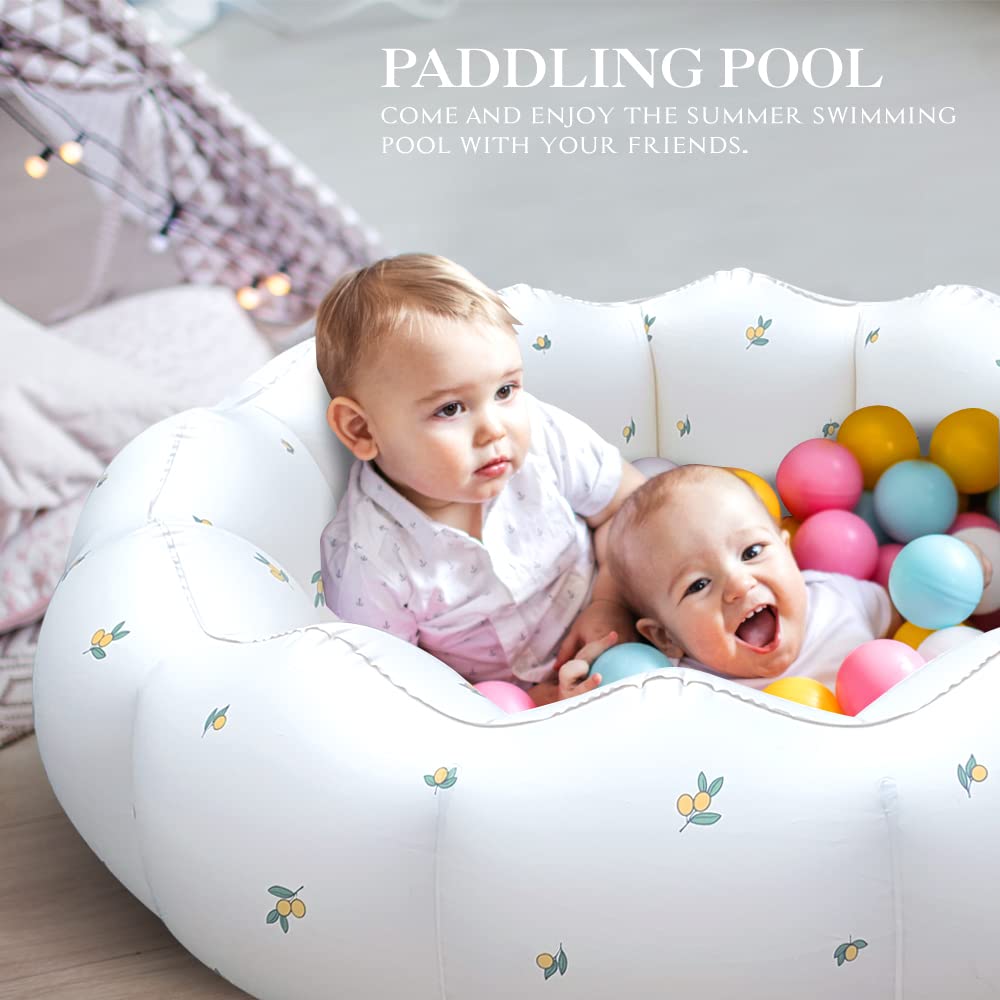 AirSwim Inflatable Baby Pool – Portable Paddling Pool for Ages 0-3, Indoor & Outdoor (35.4 x 9.8 in) | White