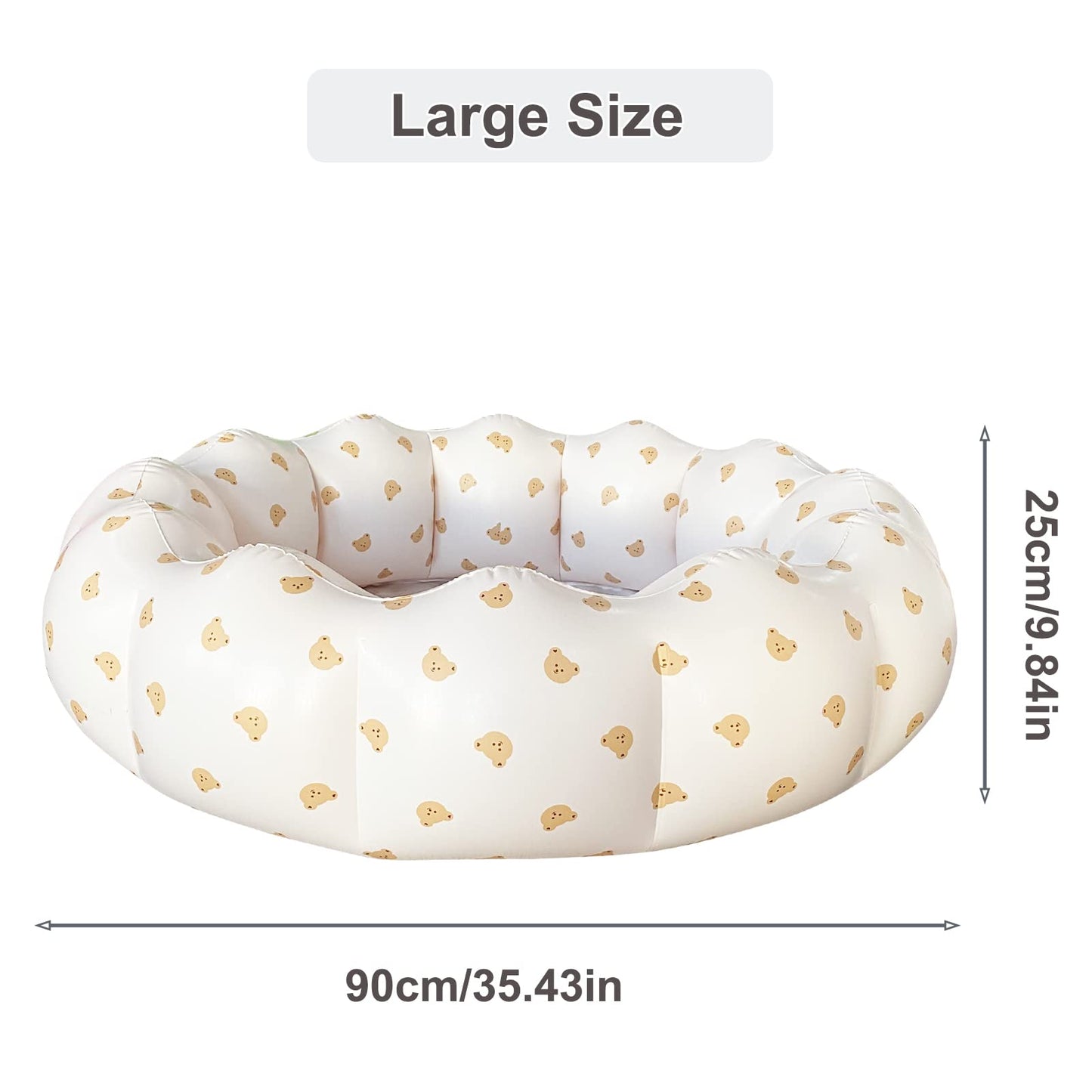 AirSwim Inflatable Baby Pool – Portable 35.4x9.8 in (Bear Head)