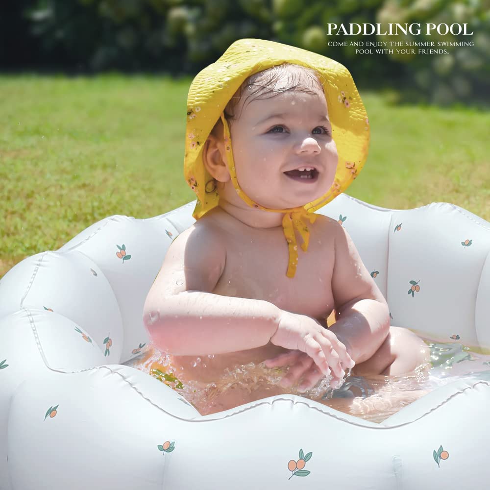 AirSwim Inflatable Baby Pool – Portable Paddling Pool for Ages 0-3, Indoor & Outdoor (35.4 x 9.8 in) | White
