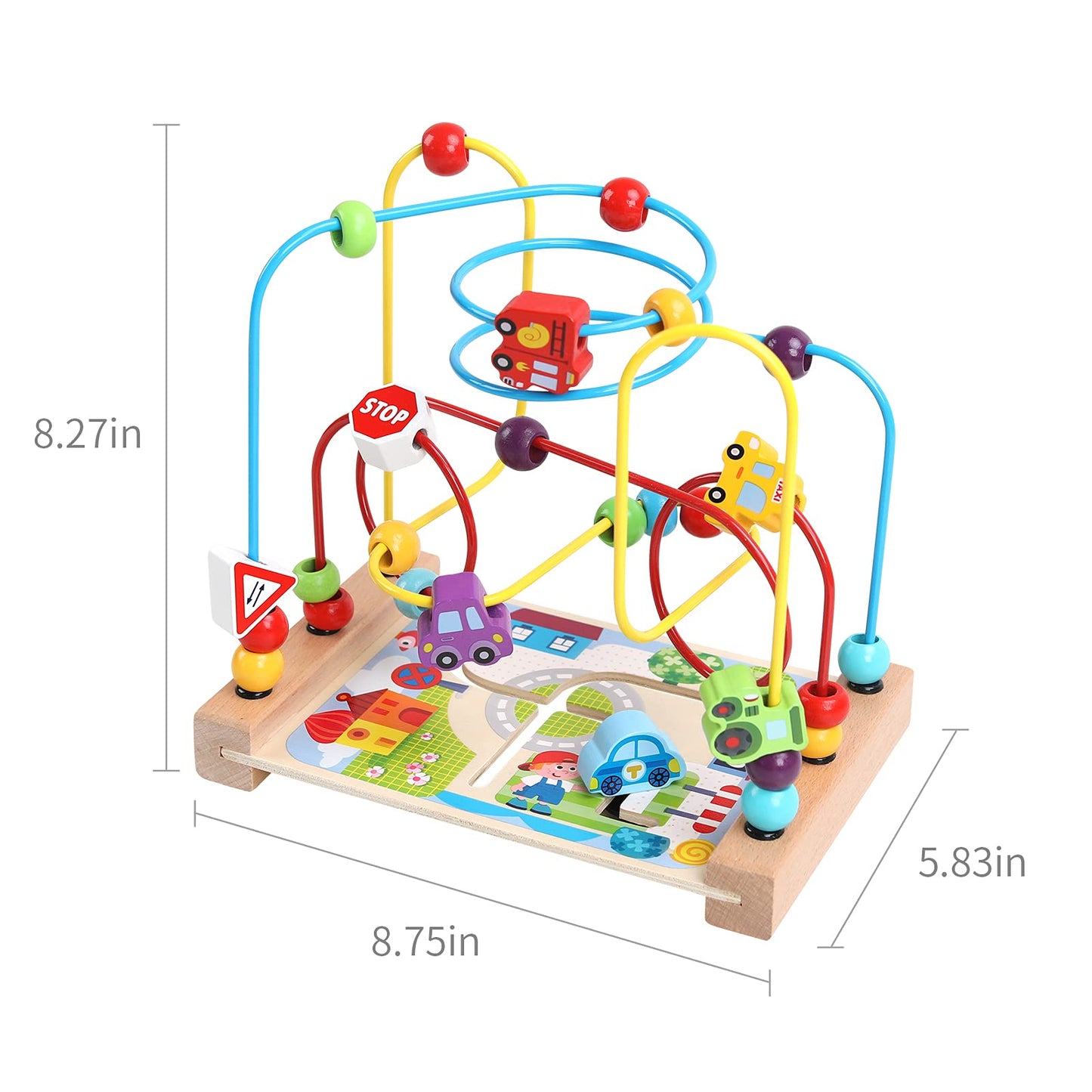 AISHUN Wooden Bead Maze Toy for Toddlers – Colorful Roller Coaster for Early Learning