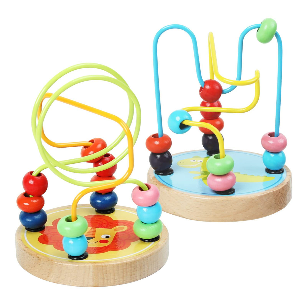 AISHUN Bead Maze Toy for Toddlers | Wooden Colorful Roller Coaster Educational Circle Toys