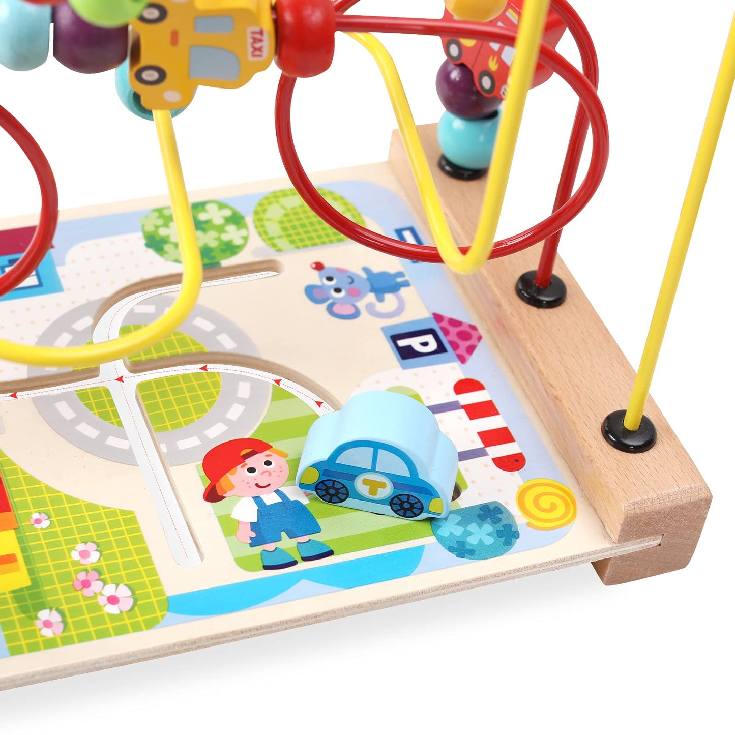 AISHUN Wooden Bead Maze Toy for Toddlers – Colorful Roller Coaster for Early Learning