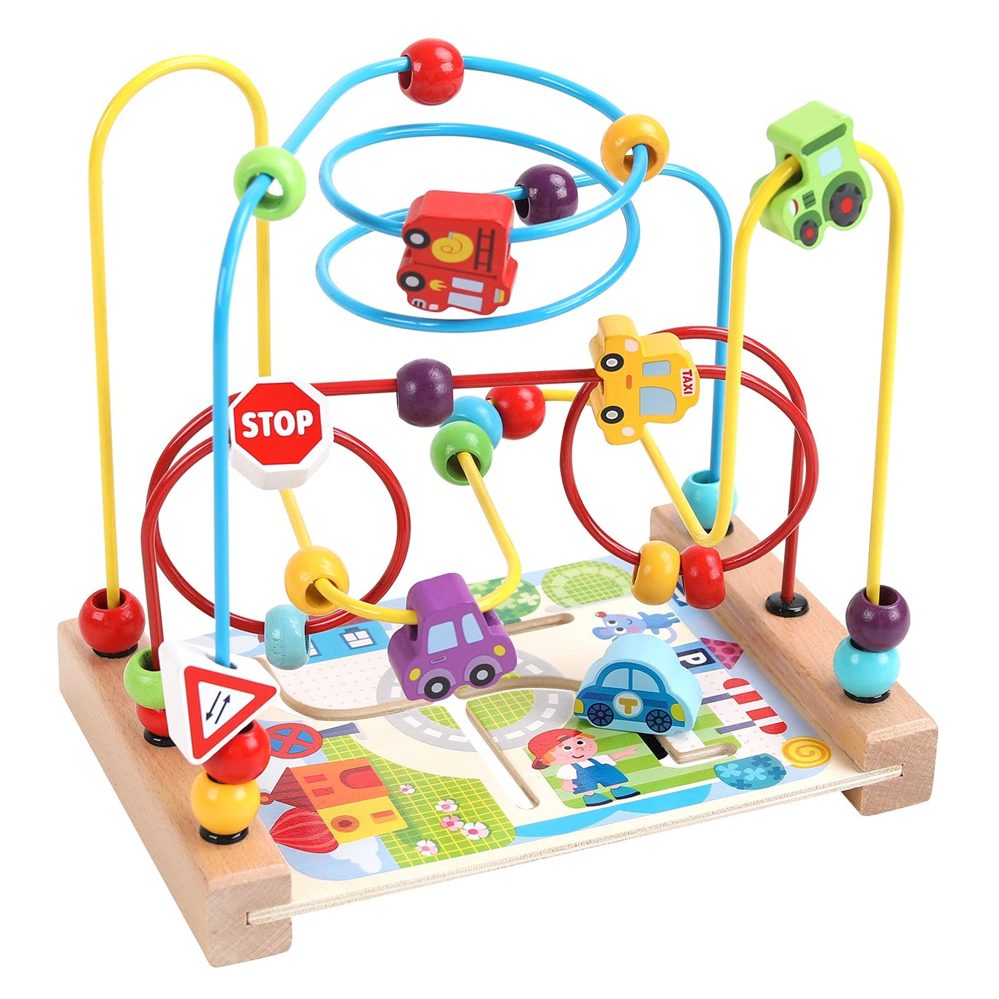 AISHUN Wooden Bead Maze Toy for Toddlers – Colorful Roller Coaster for Early Learning
