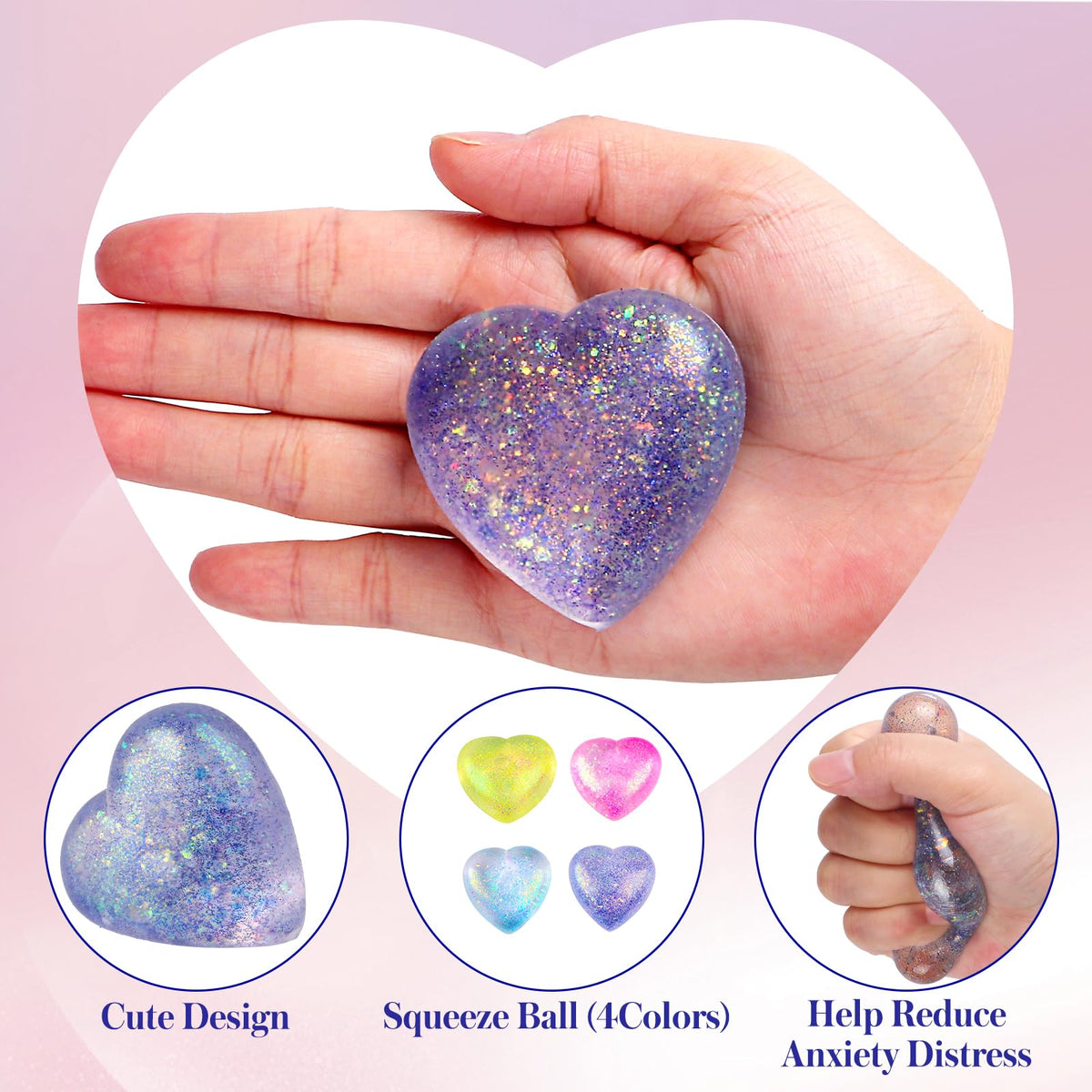 AiSiXin Heart Sugar Ball Stress Ball – Purple Malt Sugar Fidget Toy for Focus & Relaxation