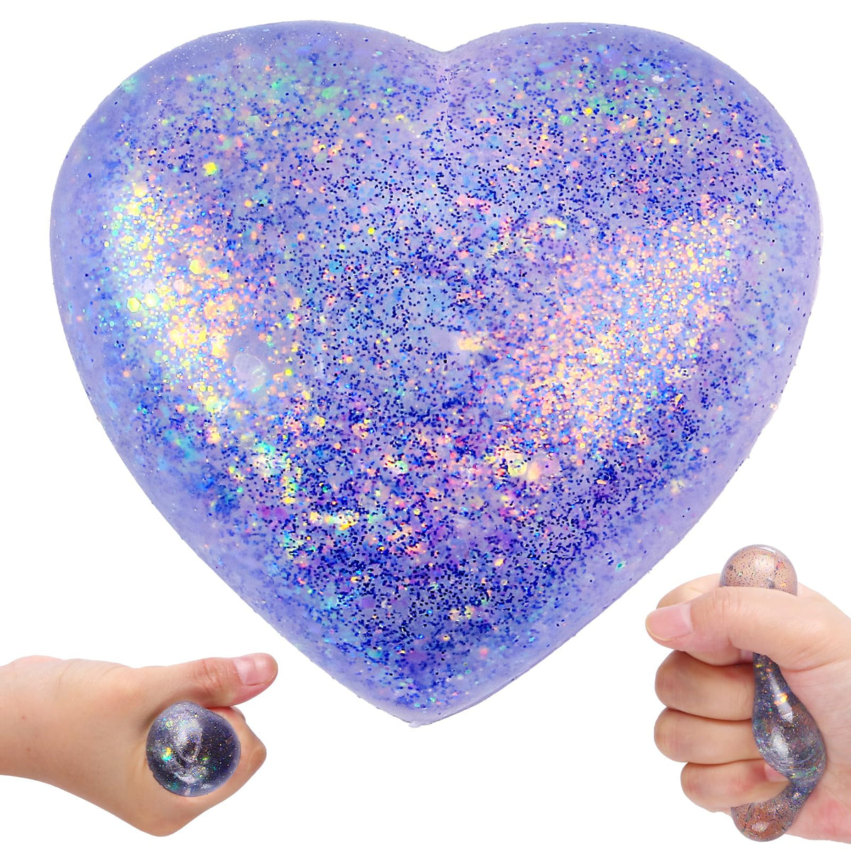 AiSiXin Heart Sugar Ball Stress Ball – Purple Malt Sugar Fidget Toy for Focus & Relaxation