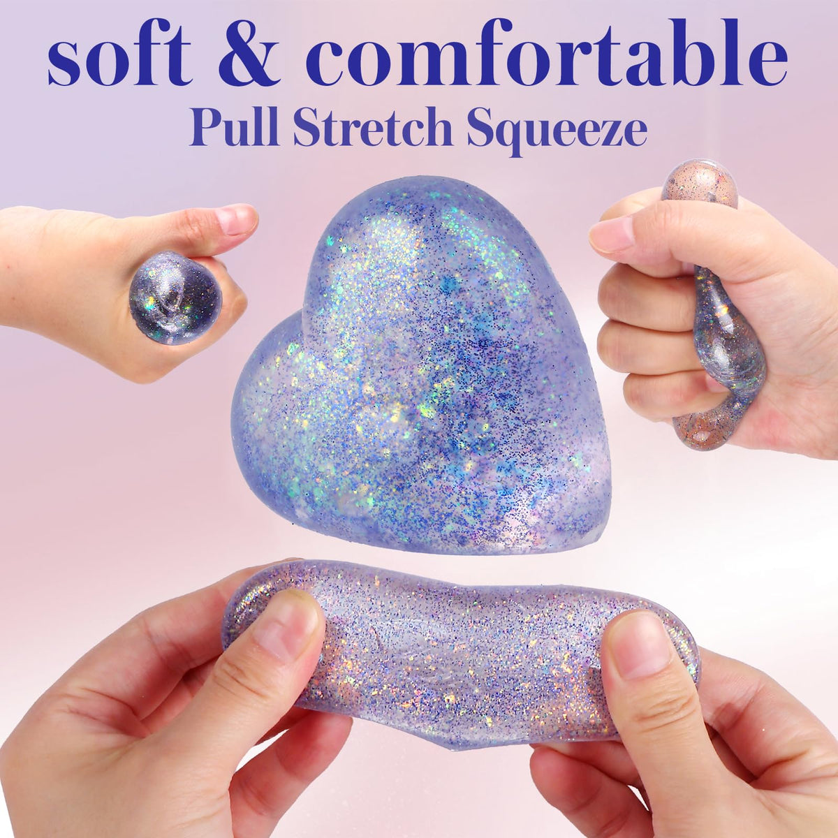 AiSiXin Heart Sugar Ball Stress Ball – Purple Malt Sugar Fidget Toy for Focus & Relaxation