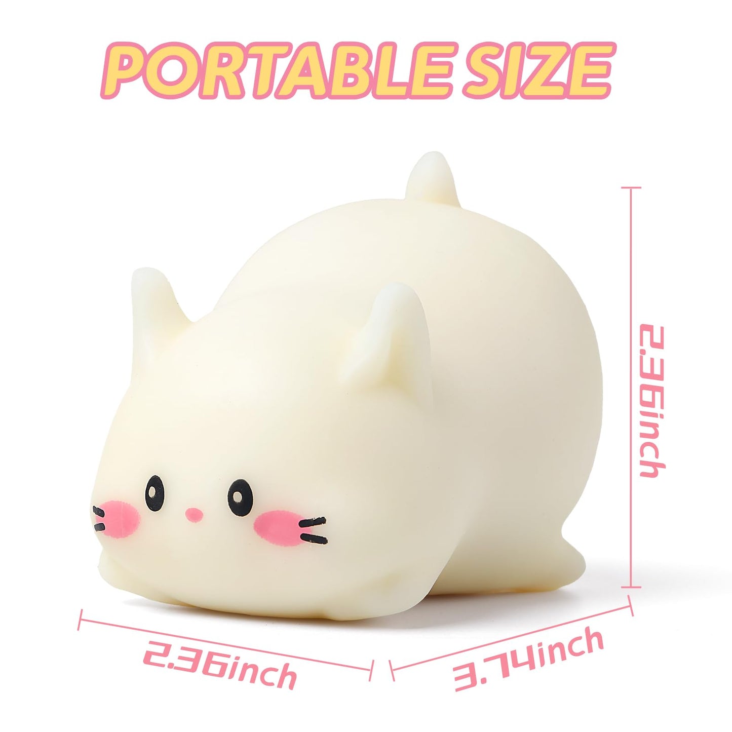 AiSiXin Cat Stress Ball White – Cute Squishy Fidget Toy for Kids & Adults