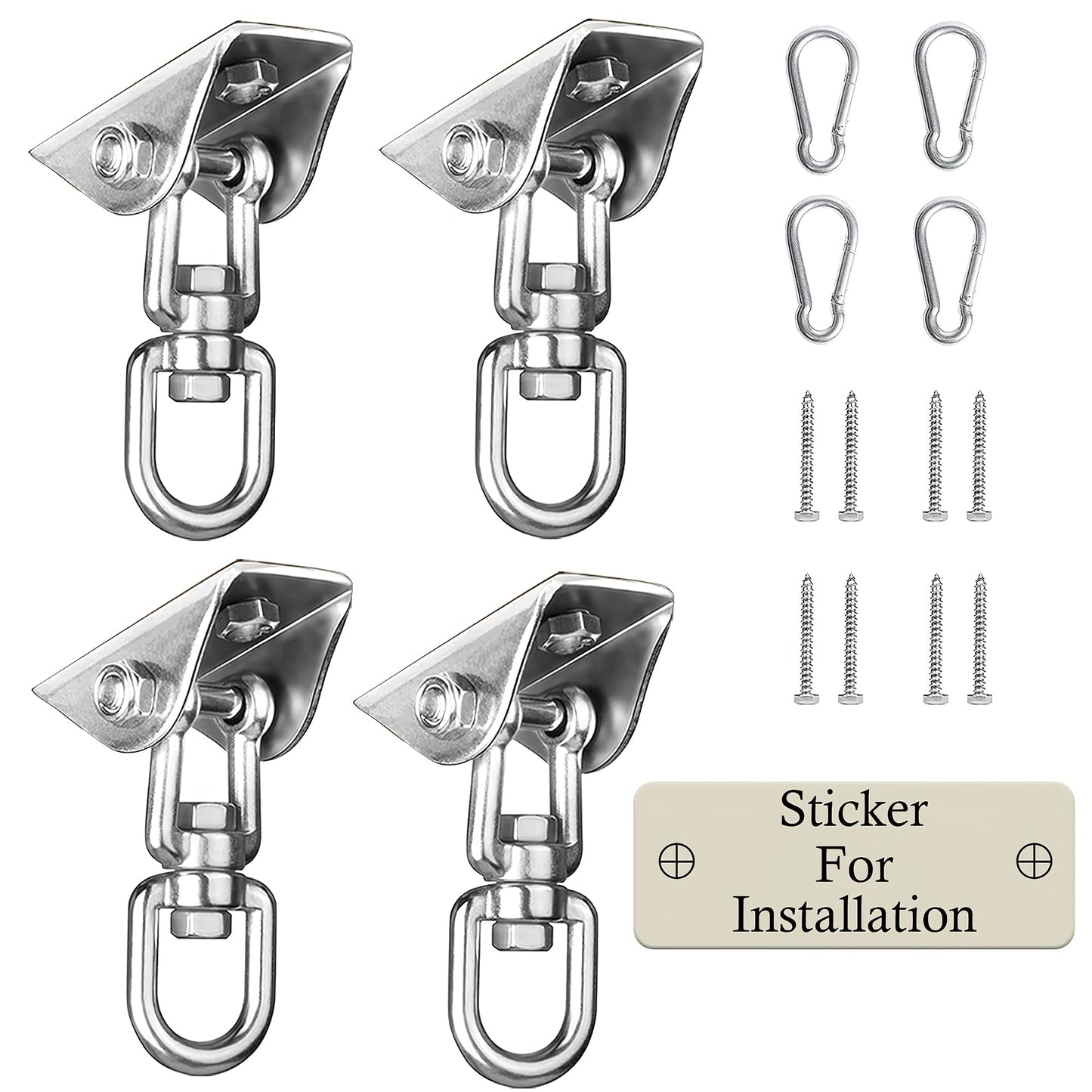 Aisto Heavy Duty Swing Hangers for Wooden Sets – 2 Pack, 2000 lb Total Capacity, 360° Swivel Stainless Steel