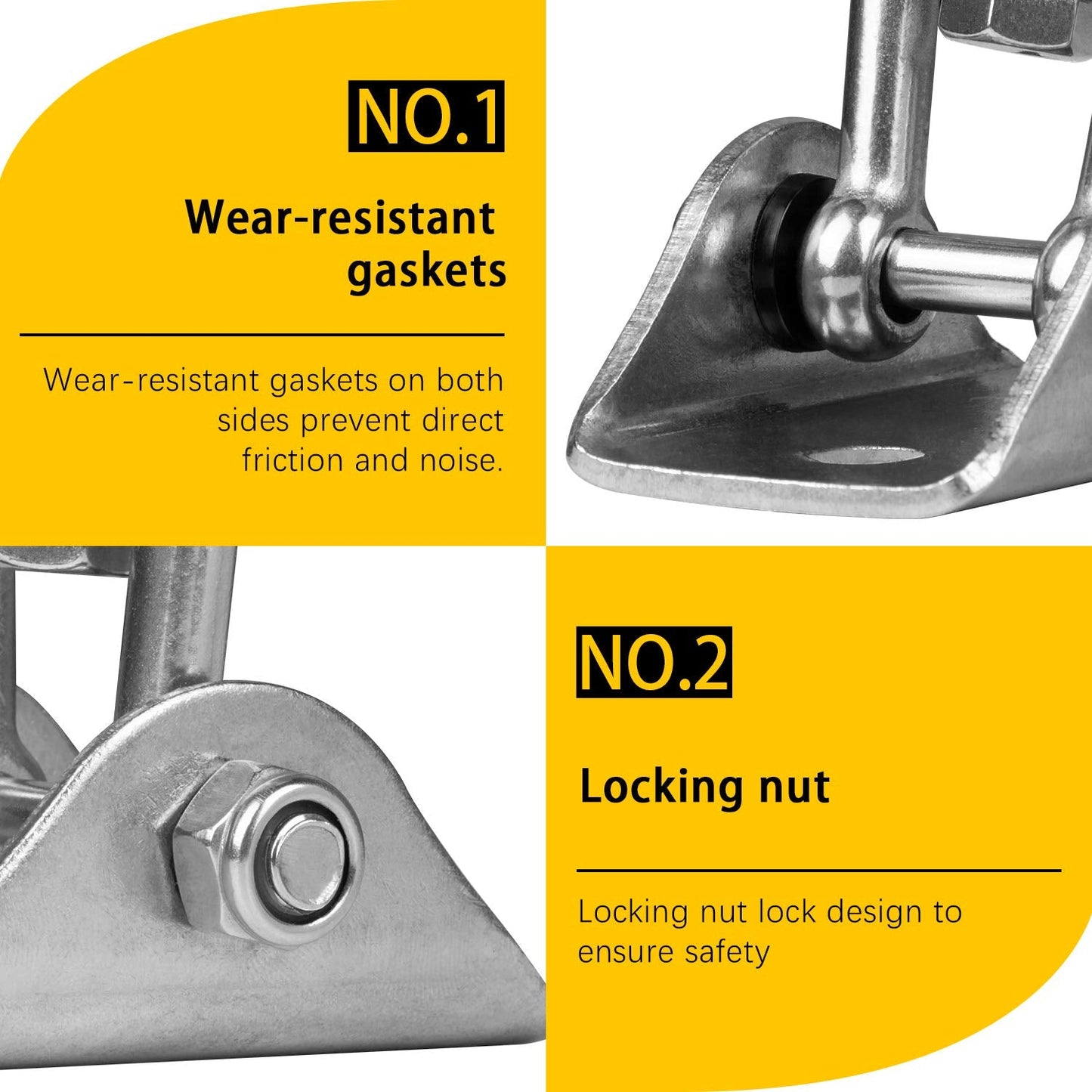 Aisto Heavy Duty Swing Hangers for Wooden Sets – 2 Pack, 2000 lb Total Capacity, 360° Swivel Stainless Steel