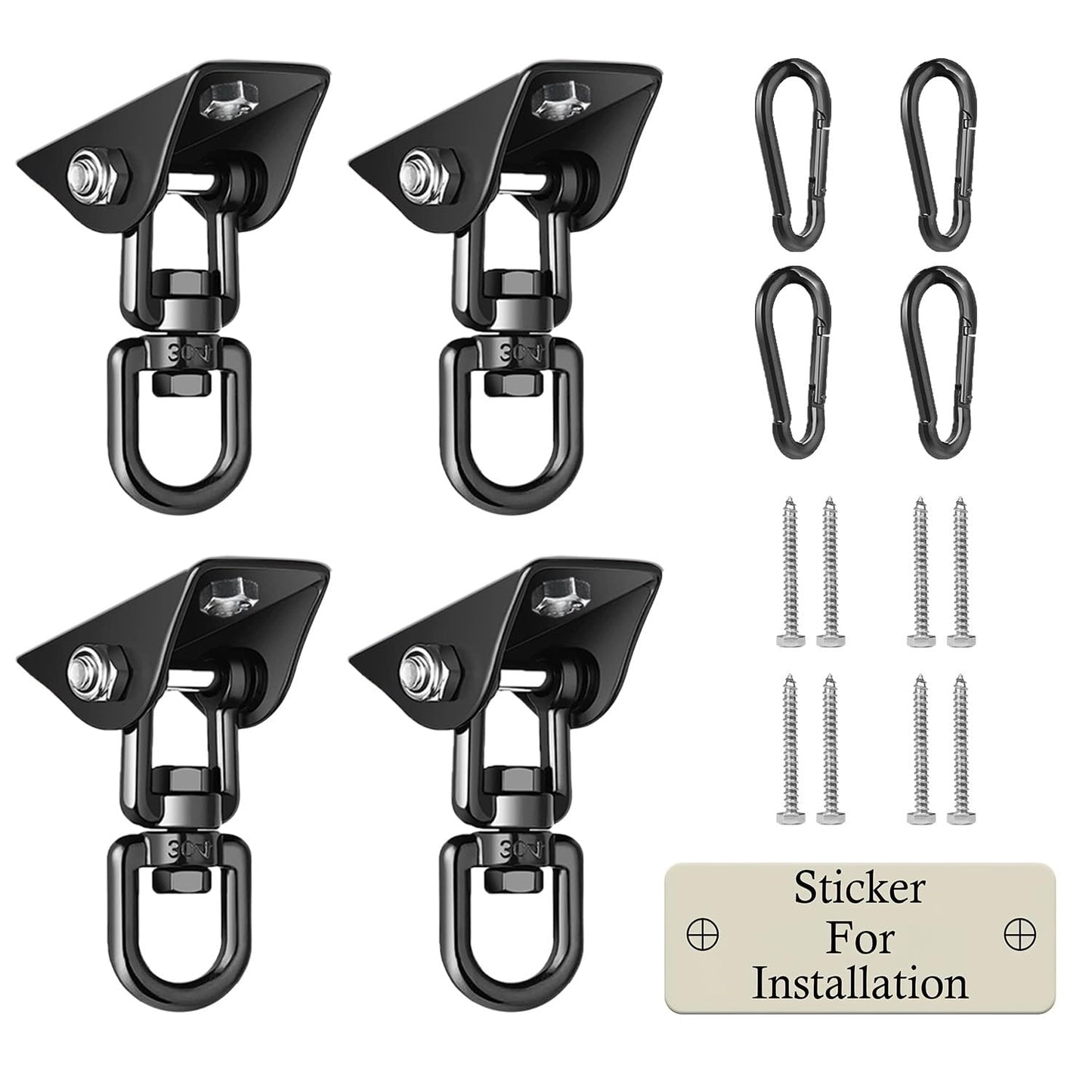 Aisto Heavy Duty Swing Hangers for Wood Sets – 2000 lb Capacity, 360° Swivel Stainless Steel (2 Pack)