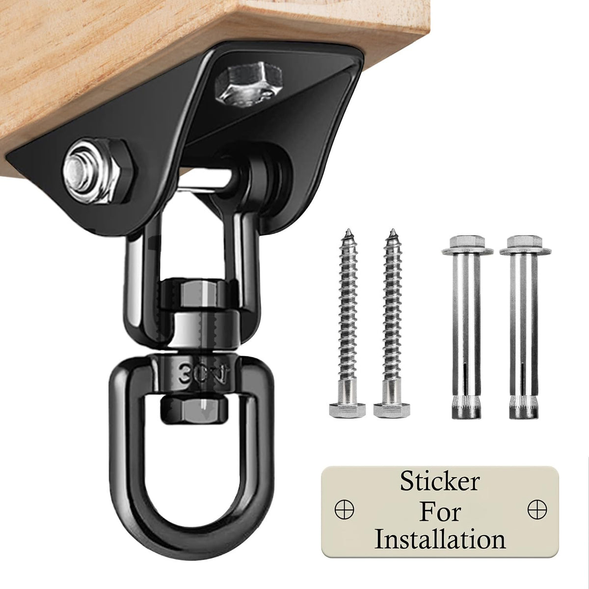 Aisto Heavy Duty Swing Hangers – 2000 lb Capacity, 360° Stainless Steel Swivel for Wood Sets