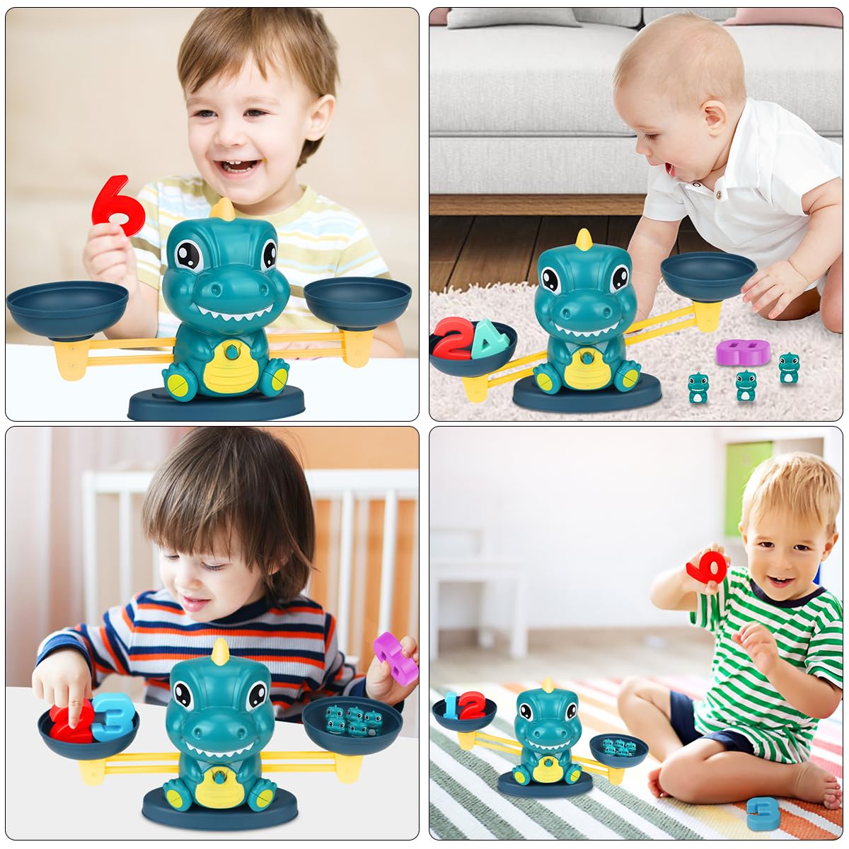 Aitbay Dinosaur Math Balance Toy | Montessori STEM Learning for Kids 3–7