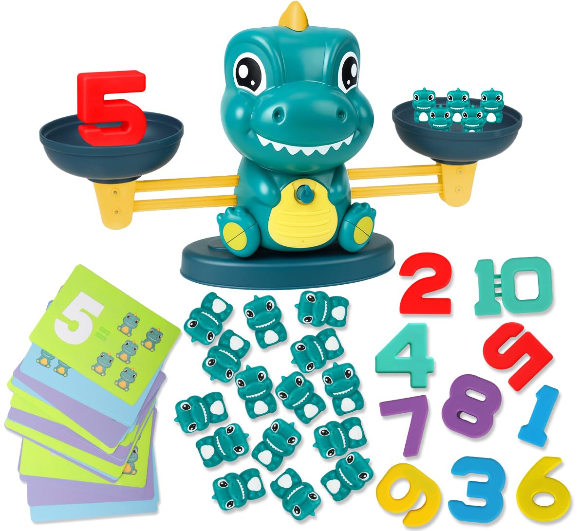 Aitbay Dinosaur Math Balance Toy | Montessori STEM Learning for Kids 3–7