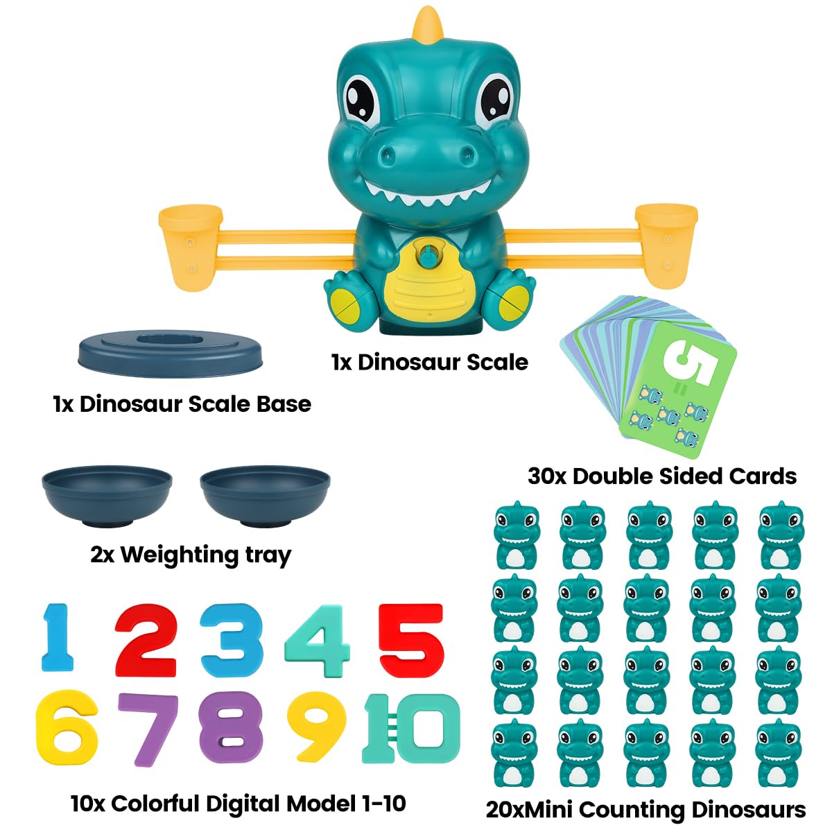 Aitbay Dinosaur Math Balance Toy | Montessori STEM Learning for Kids 3–7