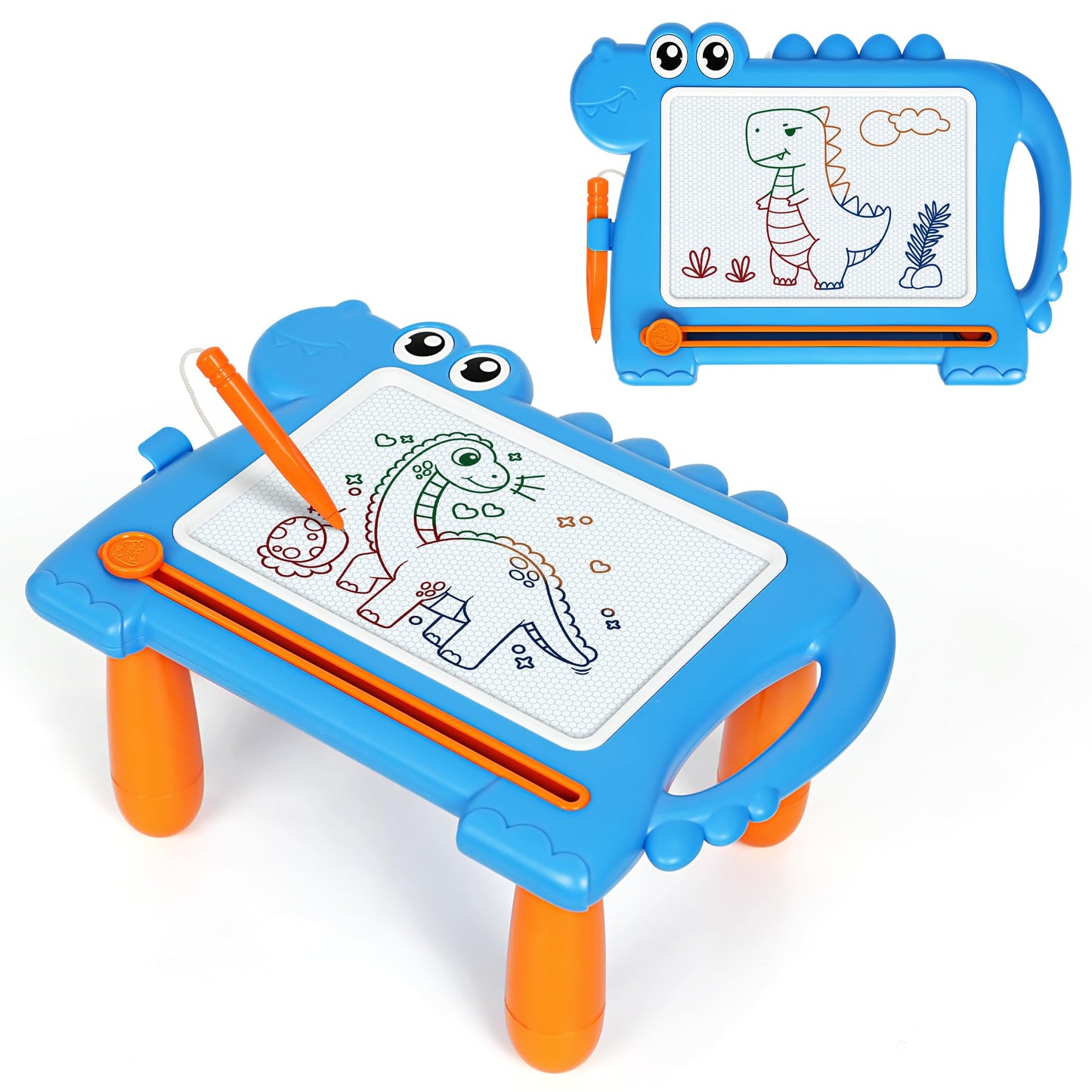 AiTuiTui Magnetic Drawing Board for Toddlers 1–3 — Dino Doodle with Detachable Legs & Carry Handle