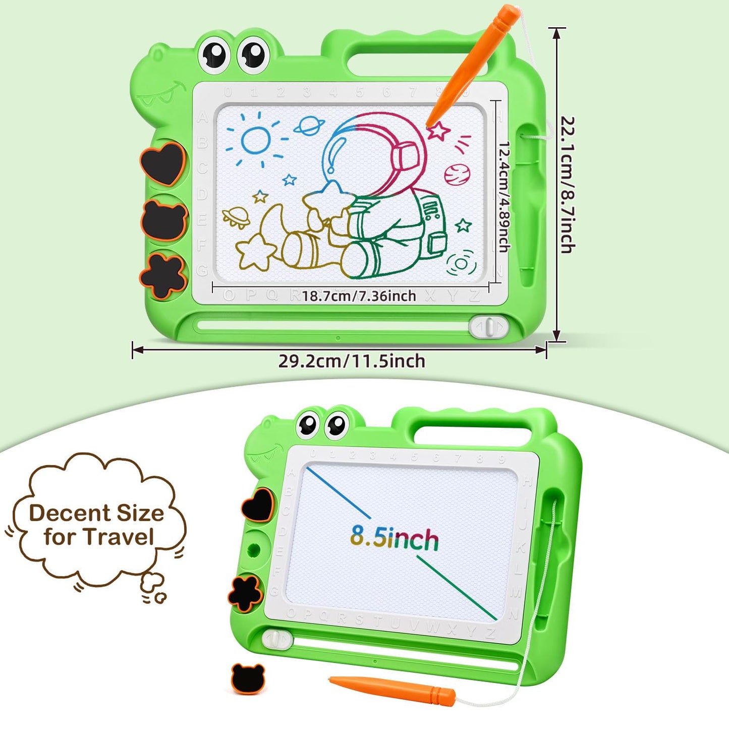 AiTuiTui Magnetic Drawing Board – Color Sketch & Doodle Pad for Toddlers (Green)