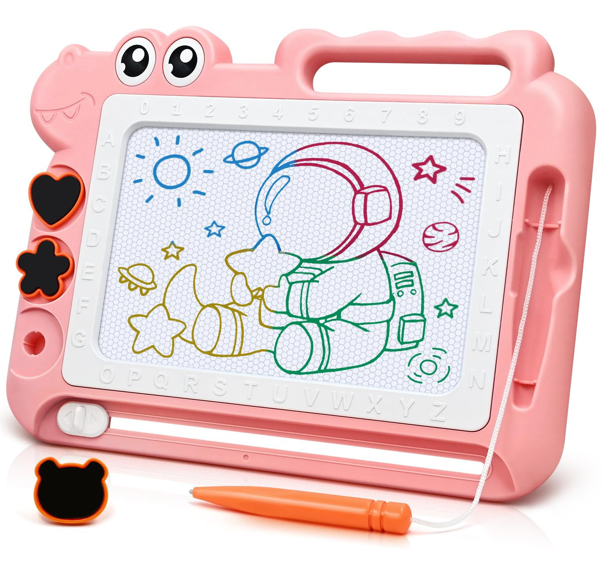 AiTuiTui Magnetic Drawing Board for Toddlers – Color Sketch Doodle Pad (Pink) | Mess-Free Travel Toy