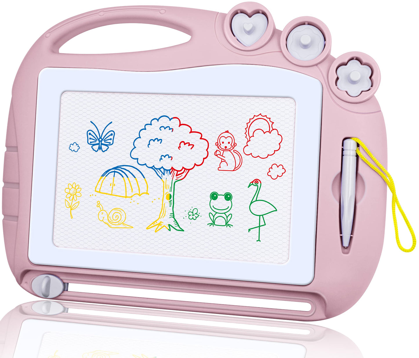 AiTuiTui Magnetic Drawing Board for Toddlers – Travel Doodle Pad with Stamps
