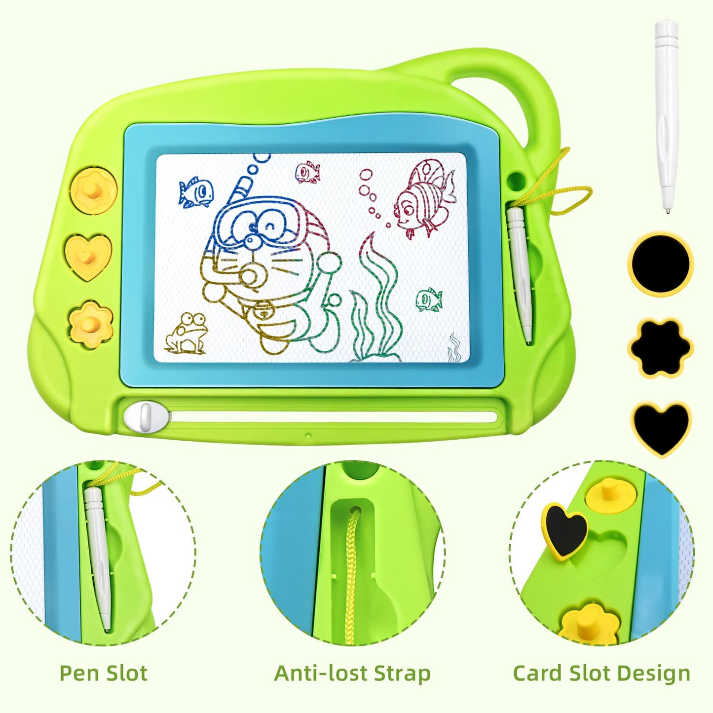 AiTuiTui Magnetic Drawing Board Mini Travel Doodle — Portable Erasable Color Pad for Kids