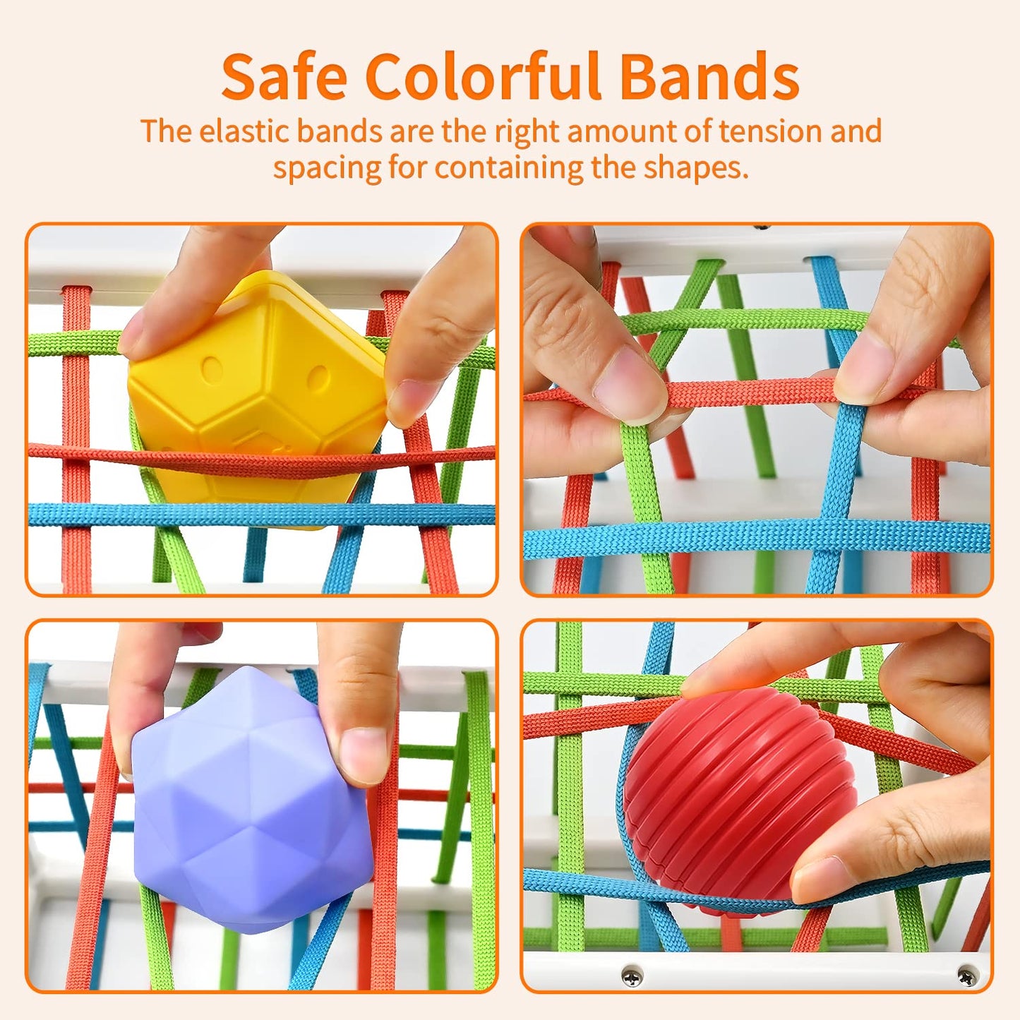 AiTuiTui Baby Sensory Montessori Toys for 1-2 Year Olds | Shape Sorter Cube & Soft Sensory Balls
