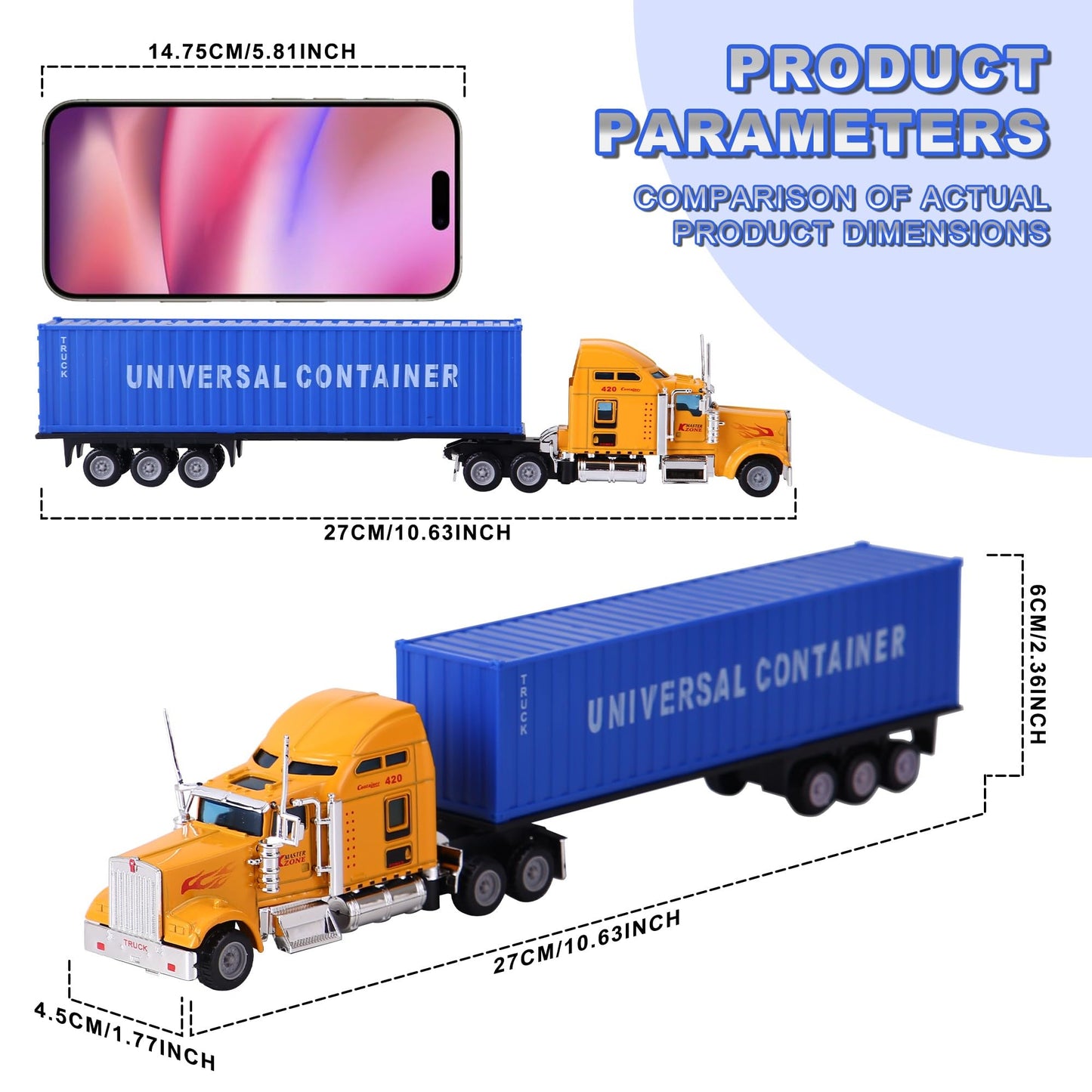 AIUAZA 1/65 Truck with Detachable Cargo Container – Alloy Die-Cast Toy