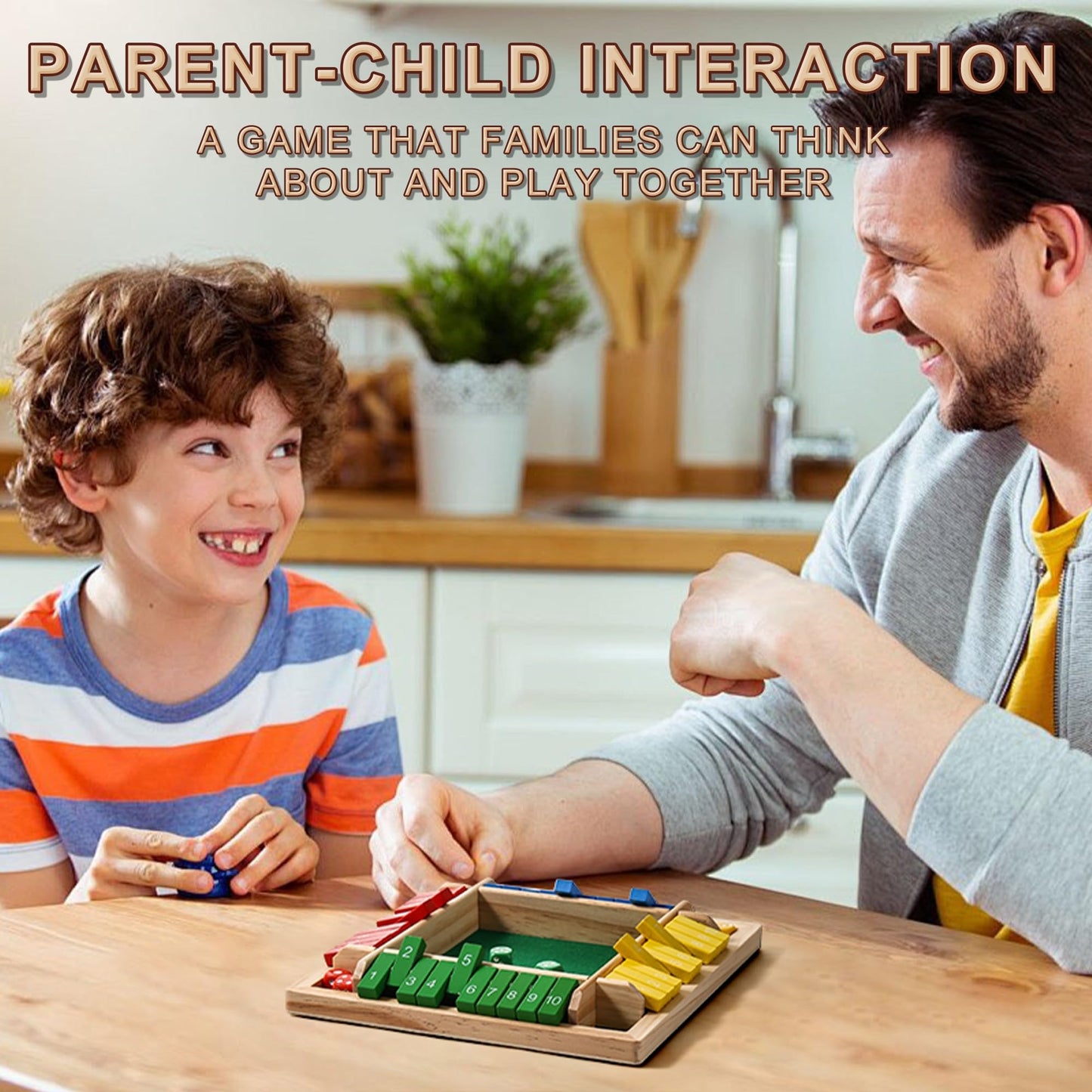 AIUAZA Dice Game Shut The Box – Wooden Family Math Game for 2-4 Players
