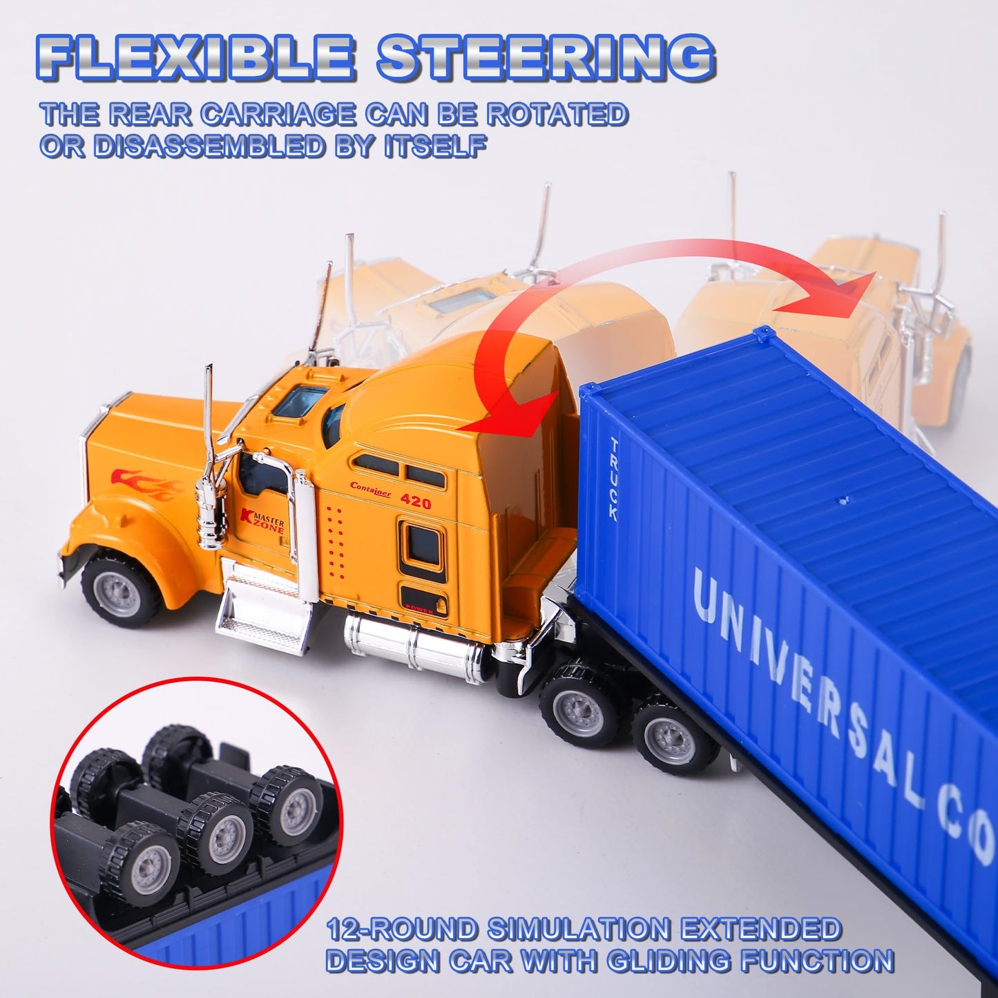 AIUAZA 1/65 Truck with Detachable Cargo Container – Alloy Die-Cast Toy