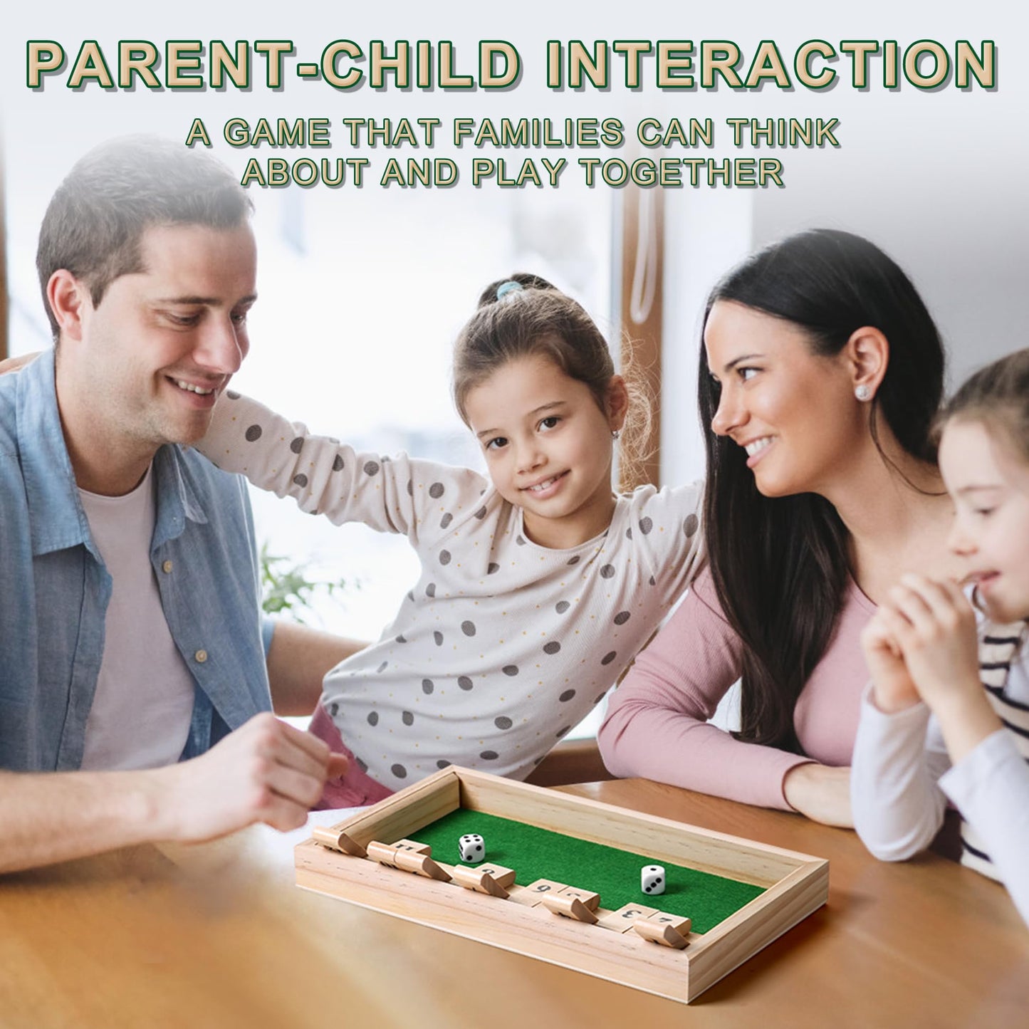 AIUAZA Shut The Box – Wooden 2-Player Dice Game for Travel & Bar Fun