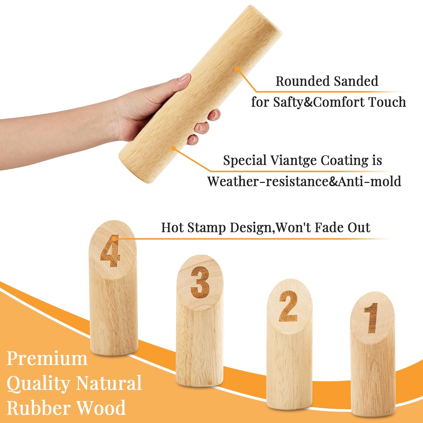 Aivalas Wooden Tossing Game Set – 12 Pcs, Scoreboard & Carrying Case | Outdoor Lawn & Beach Fun
