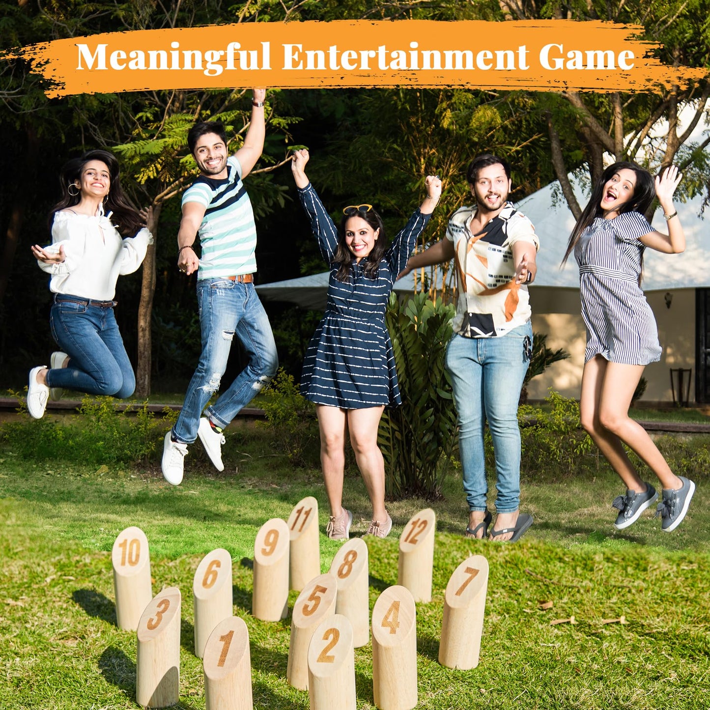 Aivalas Wooden Tossing Game Set – 12 Pcs, Scoreboard & Carrying Case | Outdoor Lawn & Beach Fun