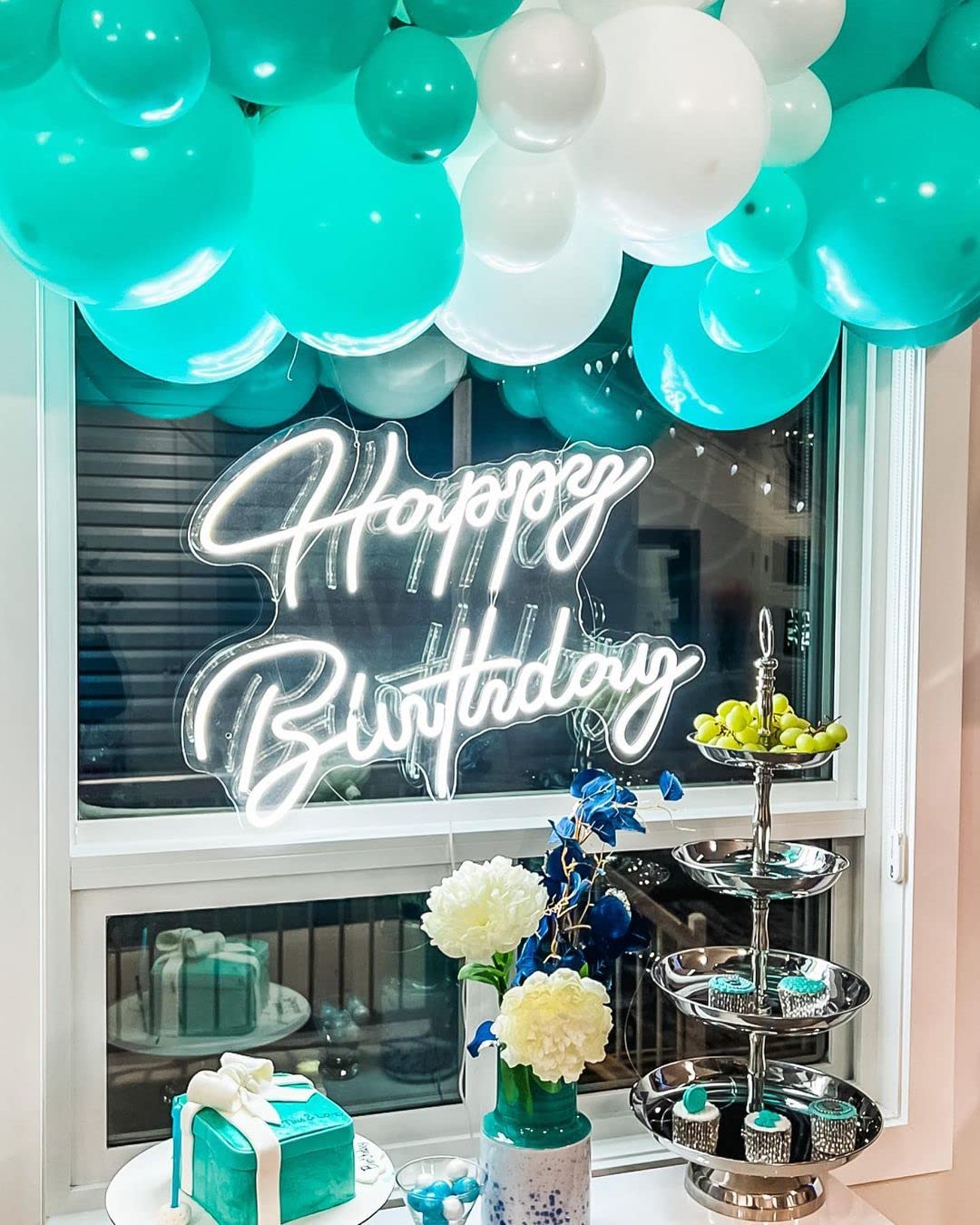 Aiwolf Teal Blue Silver Balloons – 50Pcs Confetti Latex Party Decorations for Weddings & Celebrations