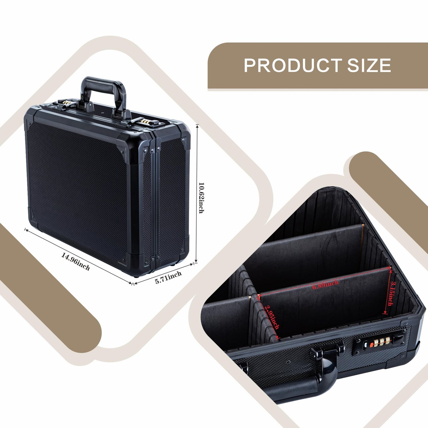 AIYEONE Toploaders Storage Box for 3x4 Inch Cards — 600+ Capacity, Double Lock, Black
