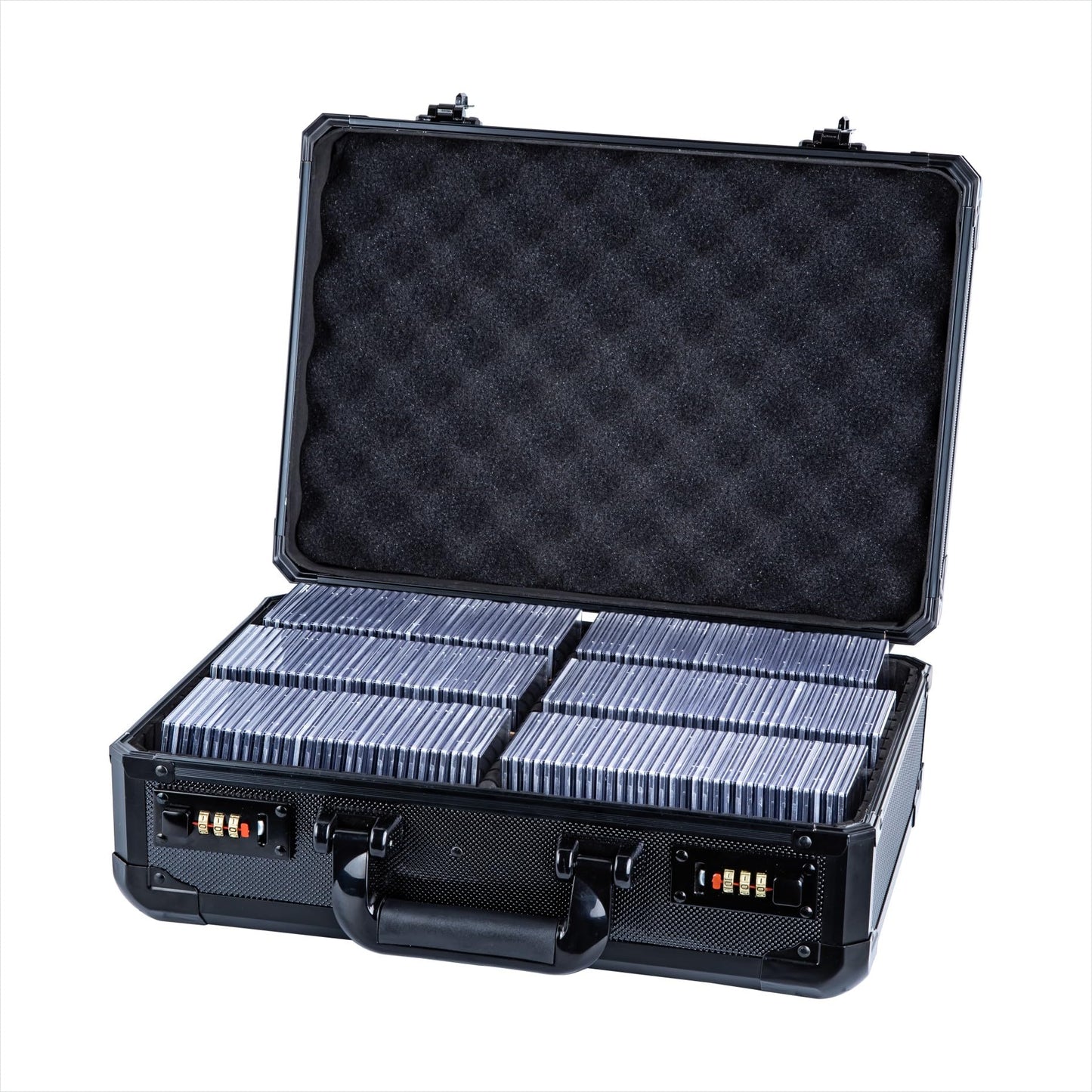 AIYEONE Toploaders Storage Box for 3x4 Inch Cards — 600+ Capacity, Double Lock, Black