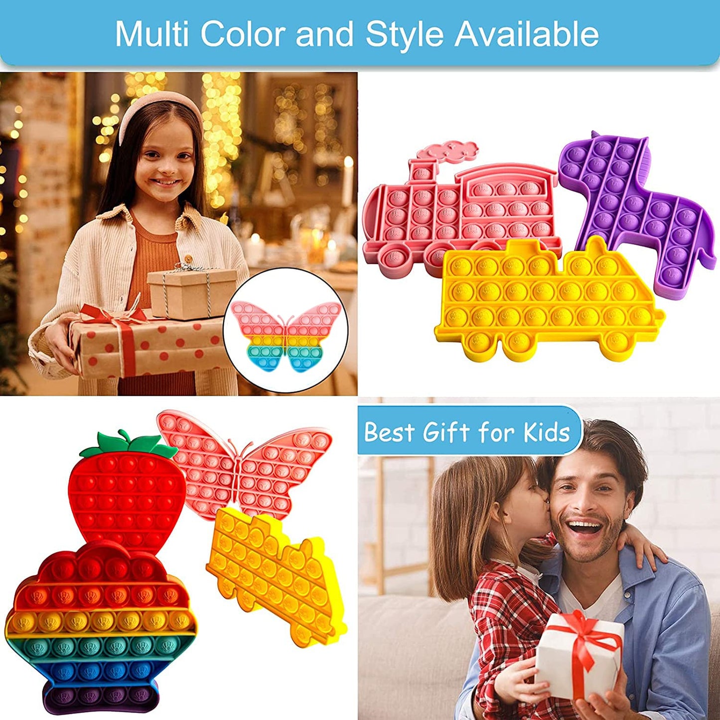 AIZIXIN Pop Bubble Fidget Toy — Butterfly Sensory Toy for Kids & Adults | Stress Relief & Focus