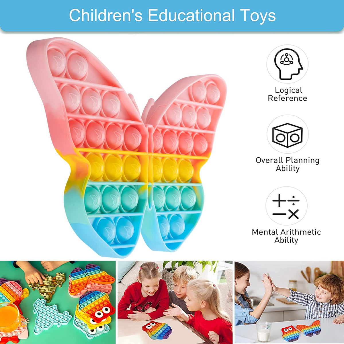 AIZIXIN Pop Bubble Fidget Toy — Butterfly Sensory Toy for Kids & Adults | Stress Relief & Focus