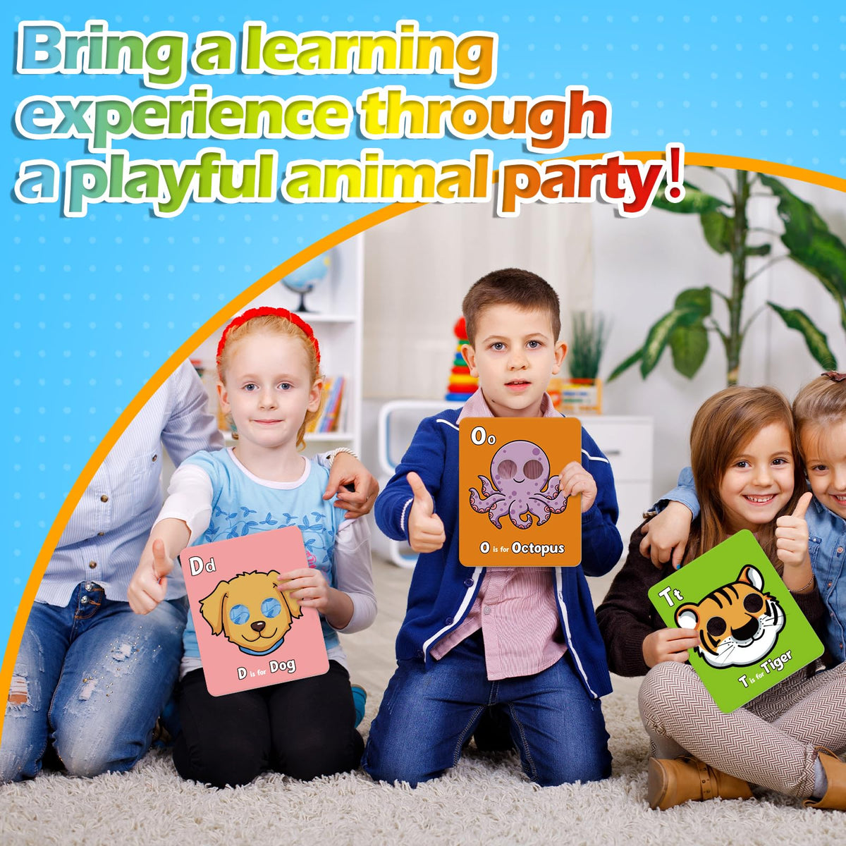 Aizweb Alphabet Animal Masks Set – 26 Handheld Alphabet Masks for Kids 3-5