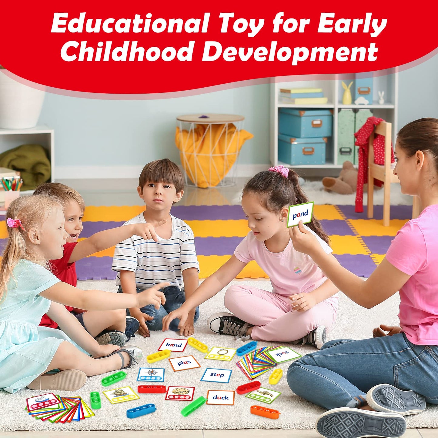 Aizweb CVCC & CCVC Word Game – Phonics Flash Cards for Preschool & Kindergarten