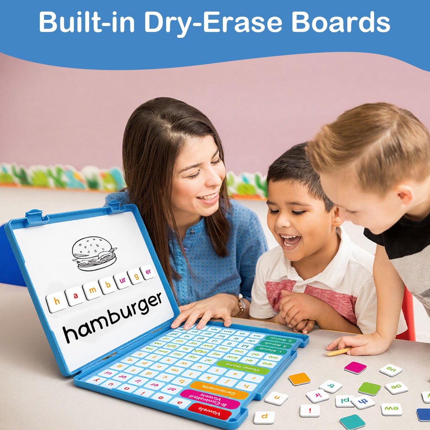 Aizweb Phonics Magnetic Letter Tiles – All-in-One Reading & Spelling Kit for Preschool to Kindergarten