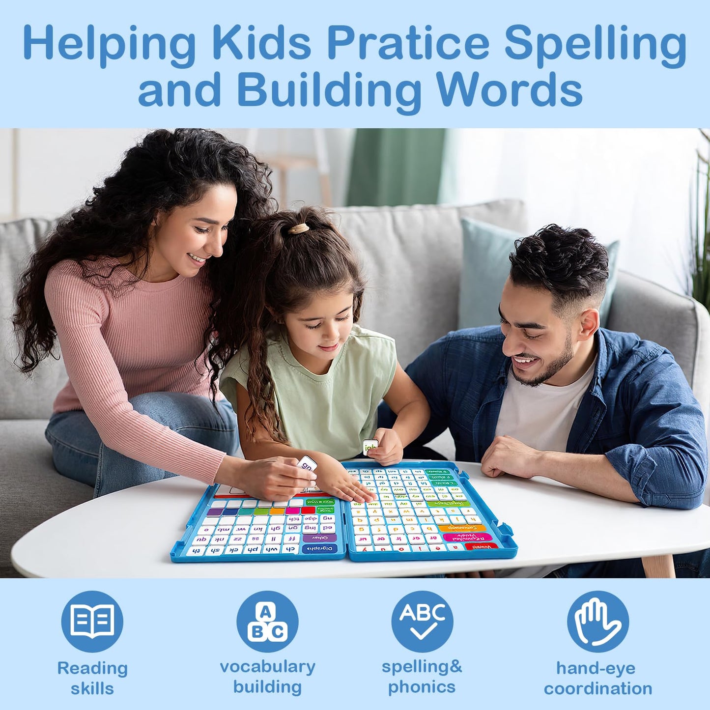 Aizweb Phonics Magnetic Letter Tiles – All-in-One Reading & Spelling Kit for Preschool to Kindergarten