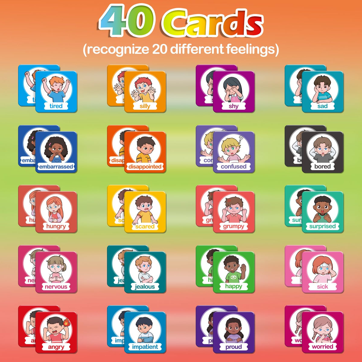 Aizweb Feelings Emotions Match Game – SEL Memory Cards for Toddlers
