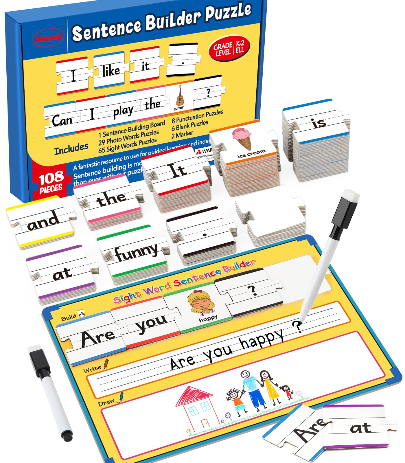 Aizweb Sentence Building Games | Sight Word Puzzles for Kindergarten to 2nd Grade
