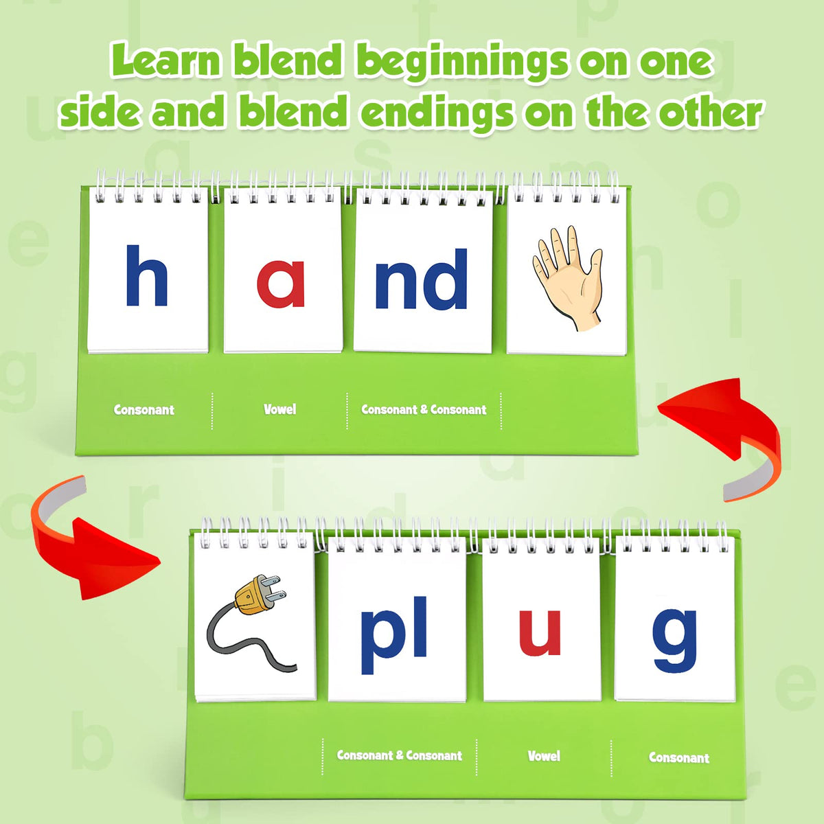 Aizweb CVCC & CCVC Word Builder – Phonics Flash Cards for Preschool & Kindergarten