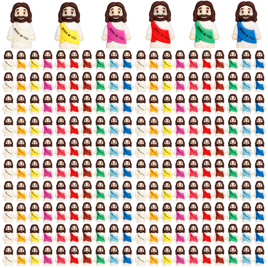 ajabavbd 200Pcs Little Jesus Figures - 10-Color Tiny Figurines for Easter & Gifts