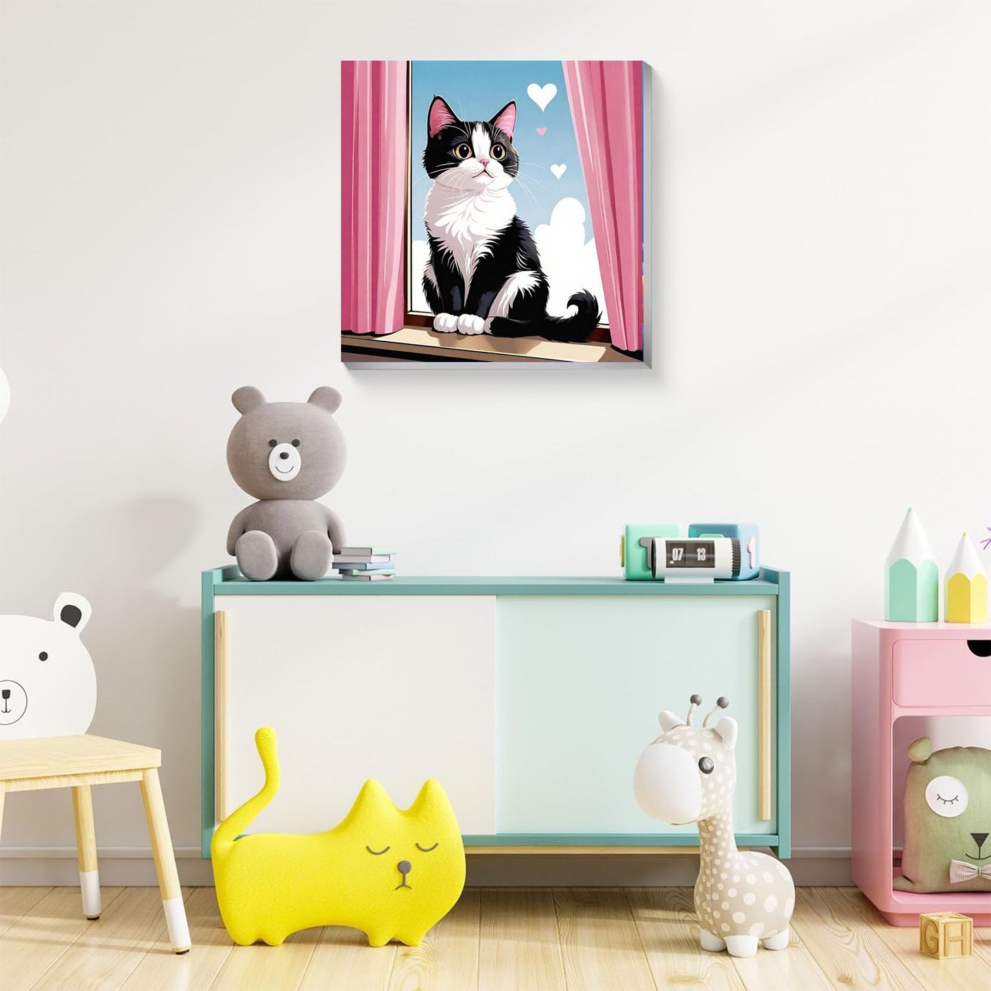 Cat Paint by Numbers Kit for Kids with Frame – Ajepon