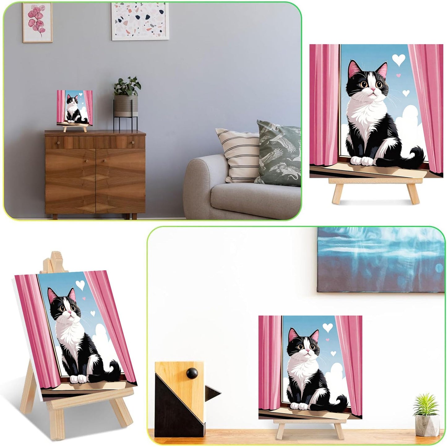 Cat Paint by Numbers Kit for Kids with Frame – Ajepon