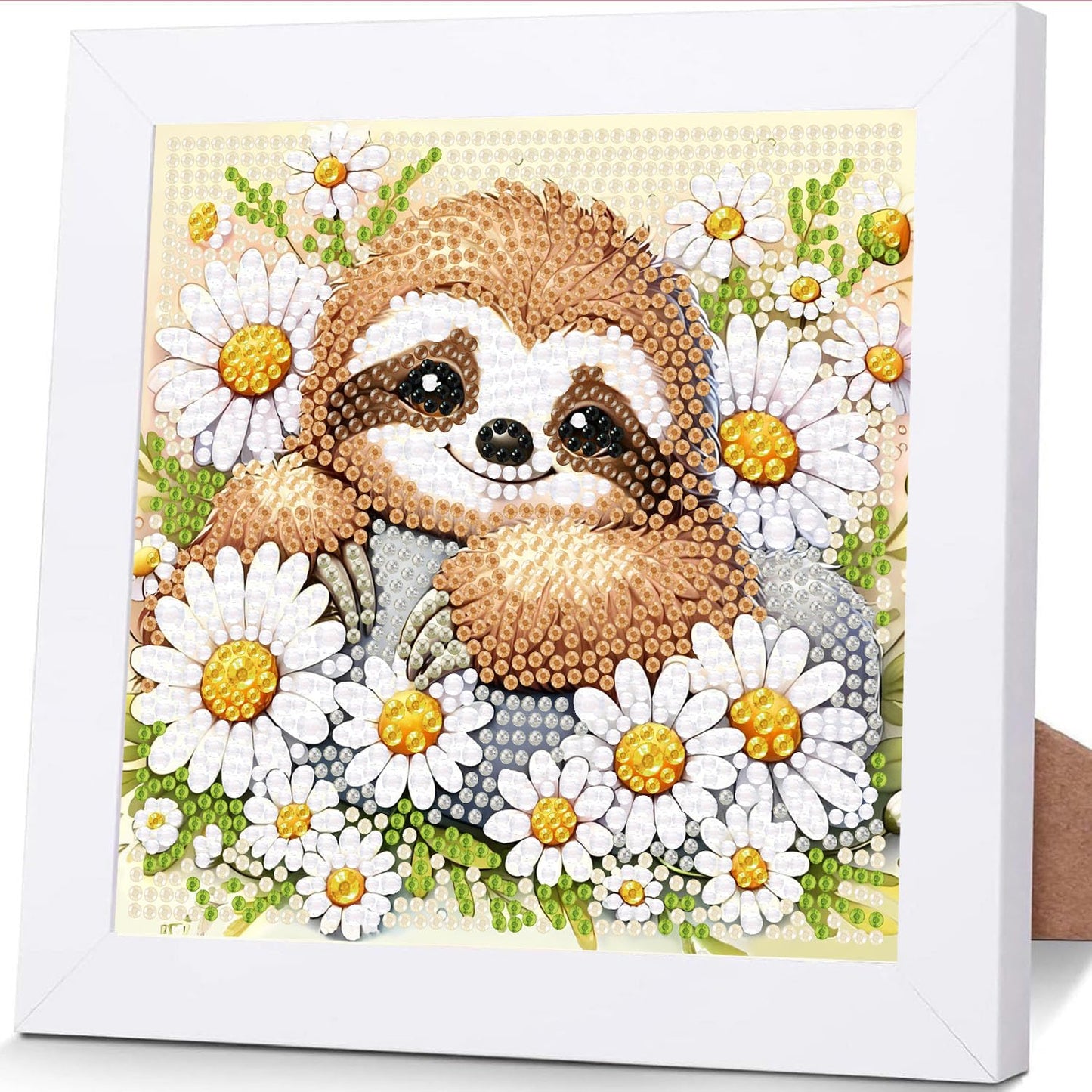 ajepon Sloth Diamond Art Kit for Kids with Frame – 7x7 Inch, Gift-Ready Craft