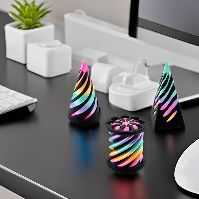 ajitxalr Christmas Stocking Stuffer - 4-Pack Impossible Cone & Spiral Fidget Toy Set