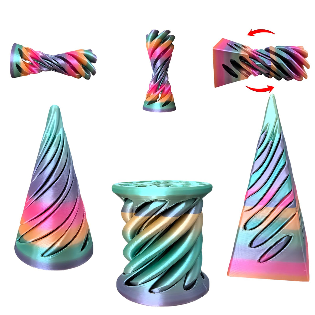 ajitxalr 3-Pack Impossible Cone & Spiral Cone Fidget Toy Set – Stress Relief & Focus